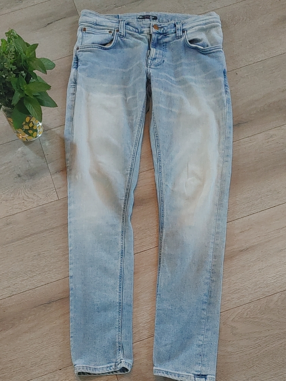 Nudie Jeans l 28/30 Light Wash' Tight Terry' Straight Jeans Organic Cotton